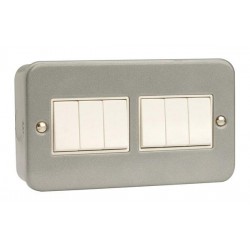 METALCLAD SIX GANG TWO WAY SWITCH SURFACE